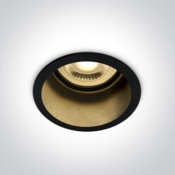 Луна за вграждане One Light 10105D8/B/B Black Round Recessed Lamp