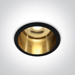 Луна за вграждане One Light 10105D8/B/GL Black Round Recessed Lamp