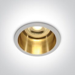 Луна за вграждане One Light 10105D8/W/GL White Round Recessed Lamp