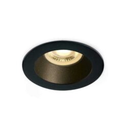 Луна за вграждане One Light 10105M/B/B Black Round Recessed Lamp
