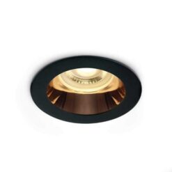 Луна за вграждане One Light 10105M/B/CU Black Round Recessed Lamp
