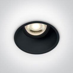 Луна за вграждане One Light 10105TG/B Black Round Recessed Lamp