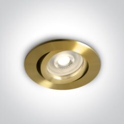 Луна за вграждане One Light 11105A1/BBS Satin Brass Round Recessed Lamp