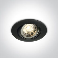 Луна за вграждане One Light 11105GU/B Black Round Recessed Lamp