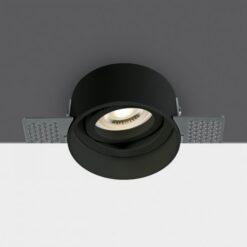 Луна за вграждане One Light 11105TR/B TRIMLESS Black Round Recessed Lamp