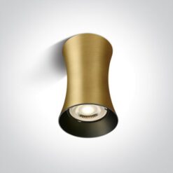 Луна за външен монтаж One Light 12105F/BBS Satin Brass Cylinder Surface Mounting Lamp