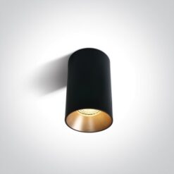 Луна за външен монтаж One Light 12105M/B + 050112/BS Black Cylinder Surface Mounting Lamp