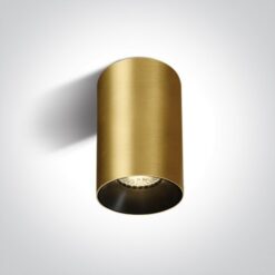 Луна за външен монтаж One Light 12105M/BBS + 050112/B Satin Brass Cylinder Surface Mounting Lamp
