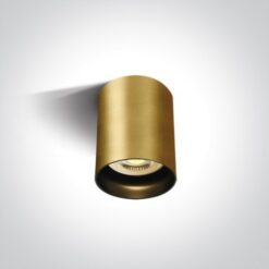 Луна за външен монтаж One Light 12105N/BBS Satin Brass Cylinder Surface Mounting Lamp