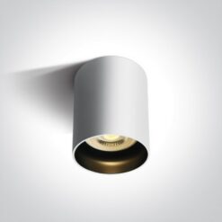Луна за външен монтаж One Light 12105N/W White Cylinder Surface Mounting Lamp