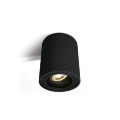 Луна за външен монтаж One Light 12105Y/B Black Cylinder Surface Mounting Lamp