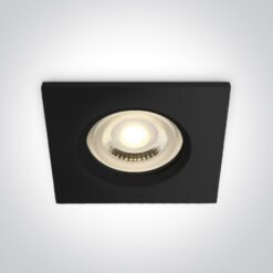 Луна за вграждане One Light 50105R1/B Black IP65 Square Recessed Lamp