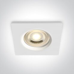Луна за вграждане One Light 50105R1/W White IP65 Square Recessed Lamp