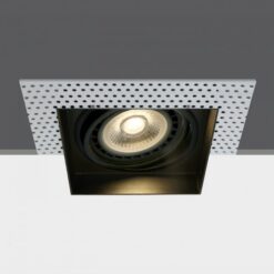 Луна за вграждане One Light 51110ATR/B GU10 AR111 TRIMLESS BLACK SQUARE RECESSED LAMP