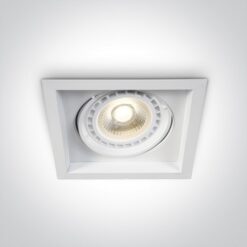 Луна за вграждане One Light 51110N/W GU10 AR111 WHITE SQUARE RECESSED LAMP