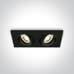 Луна за вграждане One Light 51205ABG/B Black ReCTangular Recessed Lamp