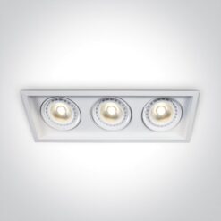 Луна за вграждане One Light 51310N/W GU10 AR111 WHITE RECTANGULAR RECESSED LAMP