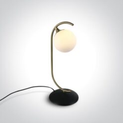 Настолна лампа One Light 61116/BBS SATIN BRASS ROUND TABLE LAMP