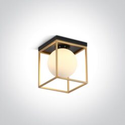 Плафон ONE LIGHT 62174A/BS SATIN BRASS CUBE LAMP