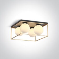 Плафон ONE LIGHT 62174B/BS SATIN BRASS SQUARE LAMP