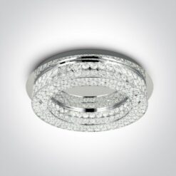 Плафон ONE LIGHT 62184A/C/W 24W 3000K GLASS STONE ROUND LAMP