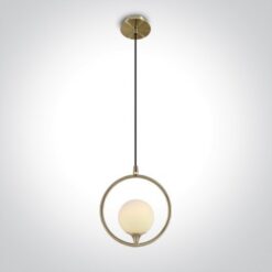 Пендел One Light 63116/BBS SATIN BRASS ROUND PENDANT LAMP