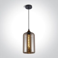 Пендел One Light 63138/А BLACK AMBER ROUND PENDANT LAMP