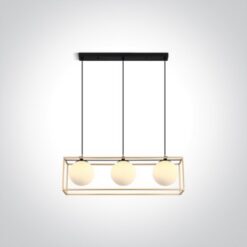 Пендел One Light 63174C/BS SATIN BRASS RECTANGULAR PENDANT LAMP