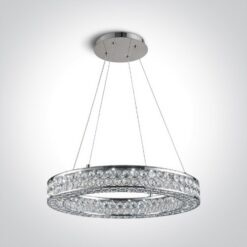 LED пендел One Light 63184C/C/W 24W 3000K GLASS STONE ROUND PENDANT LAMP