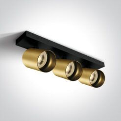 Спот ONE LIGHT 65305N/BBS RETRO ROUND SPOT BLACK / SATIN BRASS