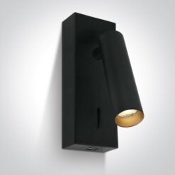 LED аплик с USB изход One Light 65746A/B/W 3W 3000K BLACK READING WITH USB SOCKET