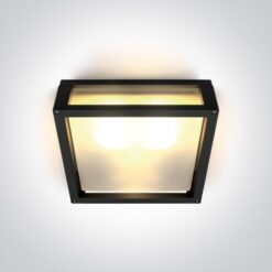 Фасаден плафон One Light 67420B/B BLACK SQUARE CEILING LAMP IP54