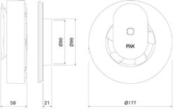 Вентилатор Smart PAX ф100-120мм, цвят Черен, 110м3/ч, 4W, 20dB PAX Norte - Image 3