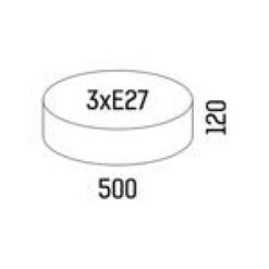 Плафон CITY LUX  МЕТРОПОЛ Ø500 БЯЛ, АБАЖУР САМИ БЯЛ, 3XE27 - Image 2