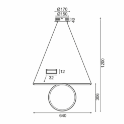 Детайл на декоративните елементи на полилей ACA Lighting ZERO - близък план