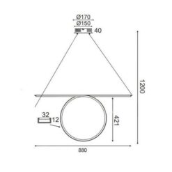 Близък детайл на декоративните елементи на осветително тяло ACA Lighting ZERO