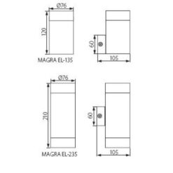 Аплик KANLUX MAGRA EL-135 - страничен изглед