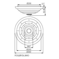 Плафон KANLUX FOGLER DL-240O - страничен изглед