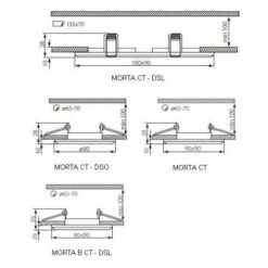 Луна за вграждане KANLUX MORTA CT-DSL250-SR - страничен изглед
