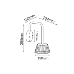 Близък детайл на декоративните елементи на фасаден аплик ACA Lighting VIANA