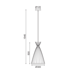 Детайл на декоративните елементи на пендел ACA Lighting SERIFOS - близък план