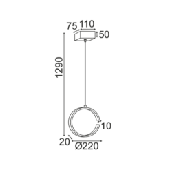 Близък детайл на декоративните елементи на осветително тяло ACA Lighting V28LEDP22WH