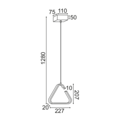 Детайл на декоративните елементи на осветително тяло ACA Lighting V29LEDP23WH - близък план
