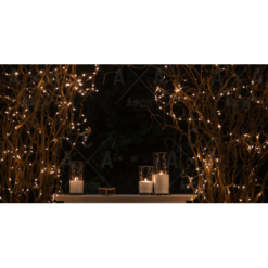 ACA LIGHTING CHRISTMAS X0120131 20 LED STRING LIGHTS, WW, GOLD COPPER WIRE & BAT. 2XAA IP20 2M+10CM, 1.2W - Image 2