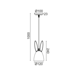 Декоративните елементи на детска лампа ACA Lighting BUNNY отблизо в детайл