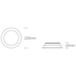LED панел за вграждане One Light 10130U/B/C 30W 4000K LED PANEL BLACK ROUND IP44 - Image 2