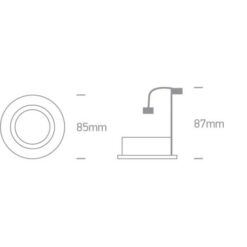 Луна за вграждане One Light 11105GU/B Black Round Recessed Lamp - Image 2