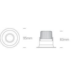 LED луна за вграждане One Light 11107FD/B/W 7W 3000K BLACK ROUND - Image 2