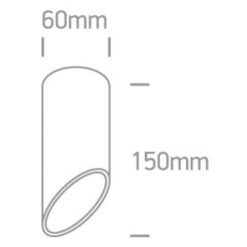 Луна за външен монтаж One Light 12105E1/W/B White Cylinder Surface Mounting Lamp - Image 2