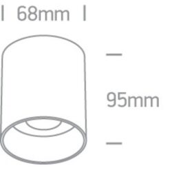 Луна за външен монтаж One Light 12105N/W White Cylinder Surface Mounting Lamp - Image 2